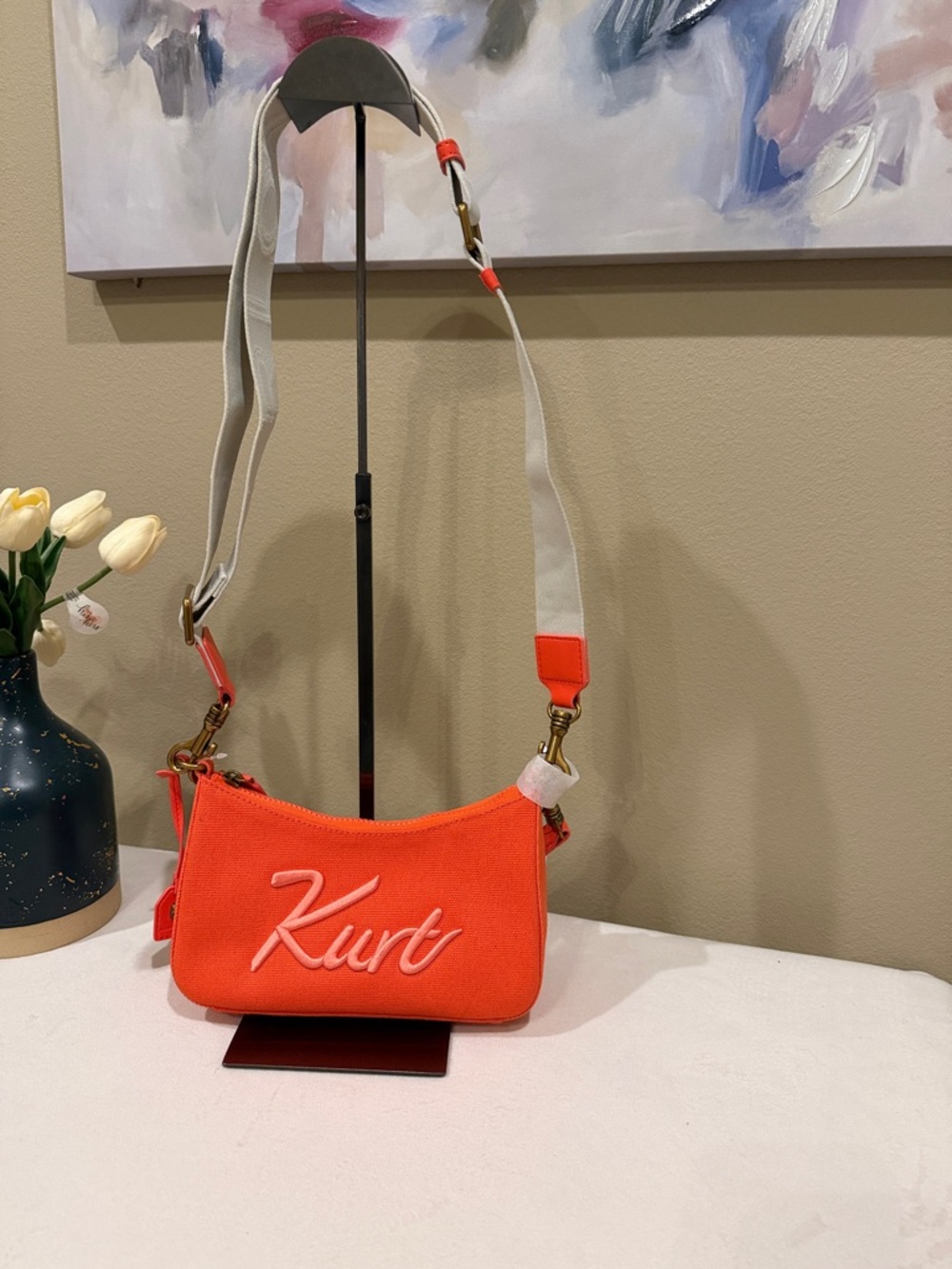 Kurt Geiger London Small Kurt Hobo Crossbody Bag in orange